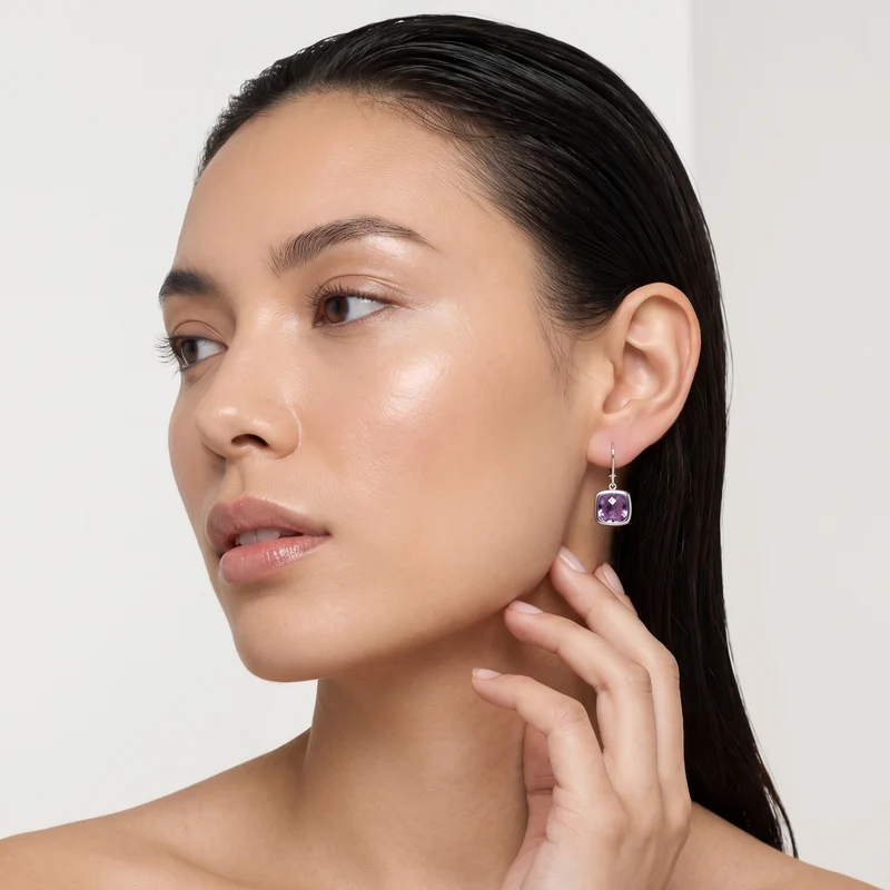 Boucles d'oreilles Sissi Améthyste