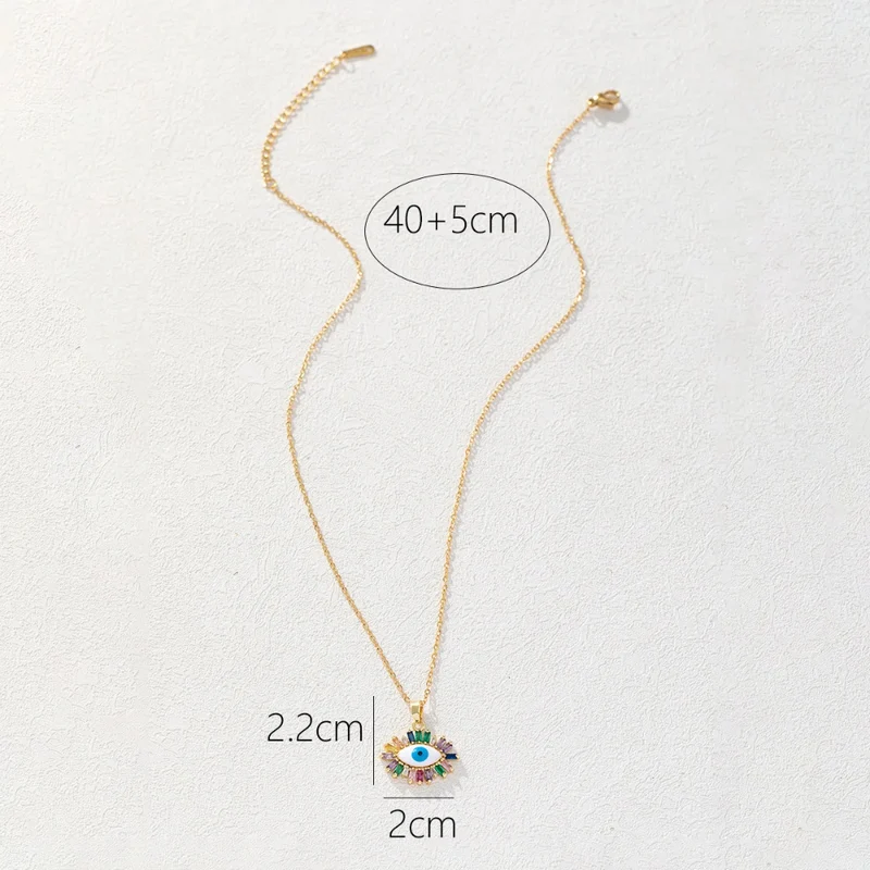 Collier Œil Grec Zircon Couleur