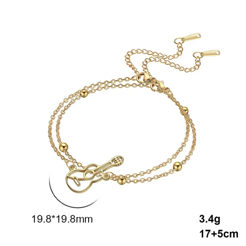 Bracelet Guitare Double Chaîne