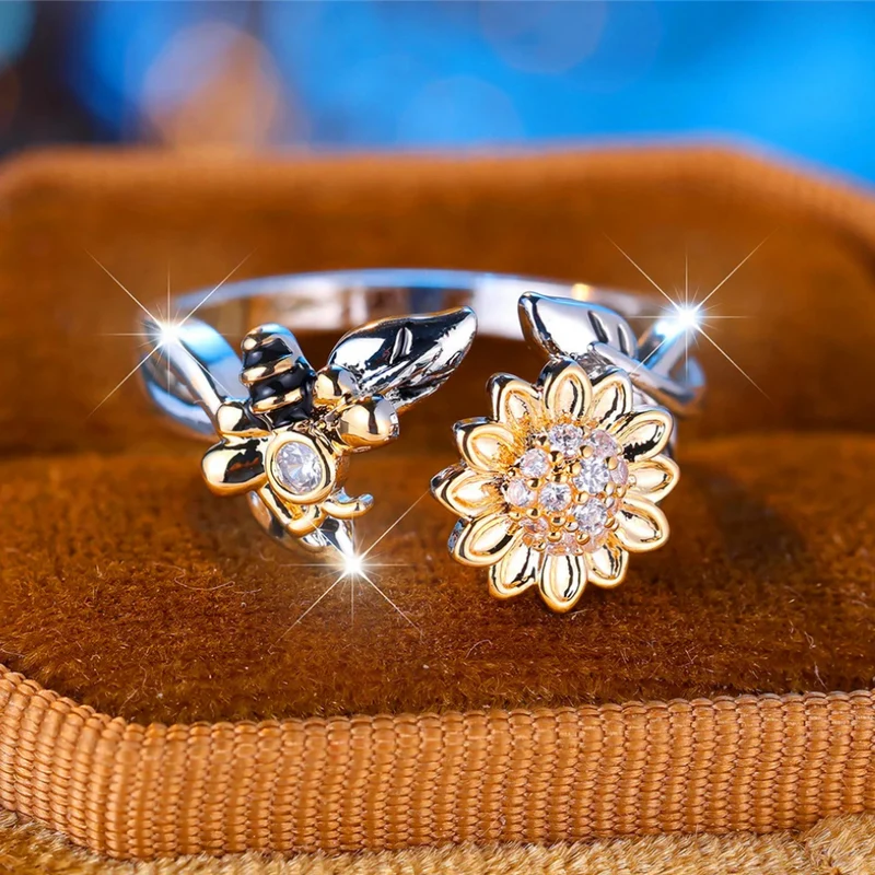 Bague Abeille et Tournesol