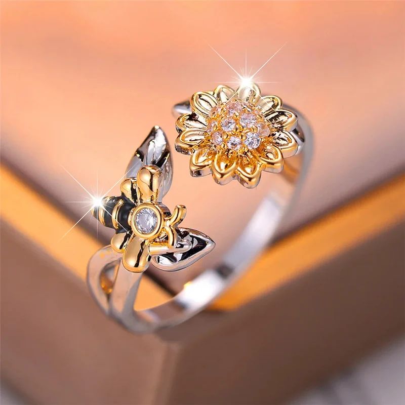 Bague Abeille et Tournesol