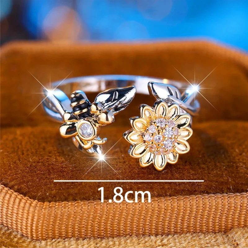 Bague Abeille et Tournesol