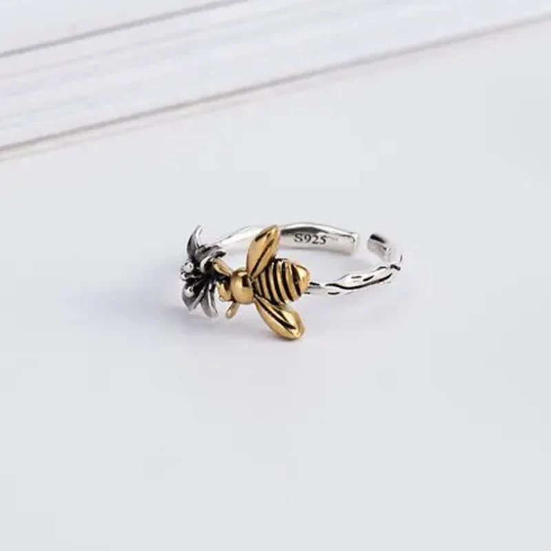 Bague Abeille et Fleur