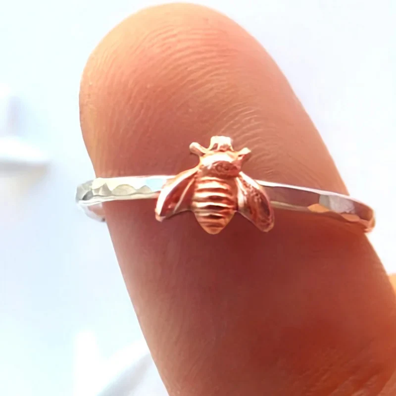 Bague Abeille Rose et Argent