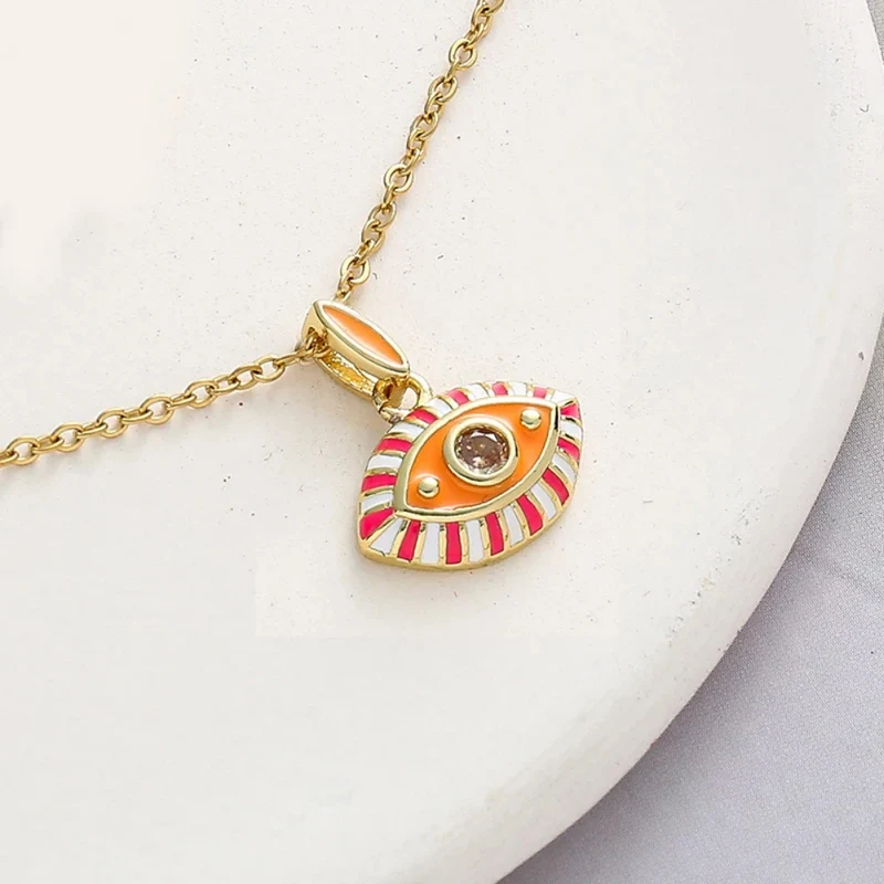 Collier Œil Grec Orange