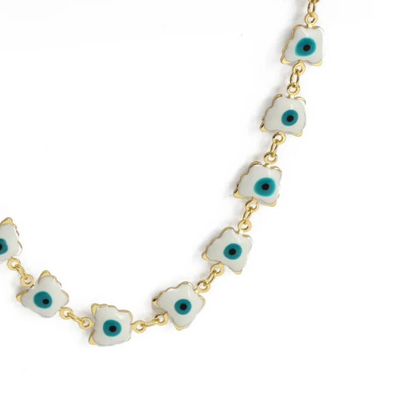 Collier Œil Blanc Papillon