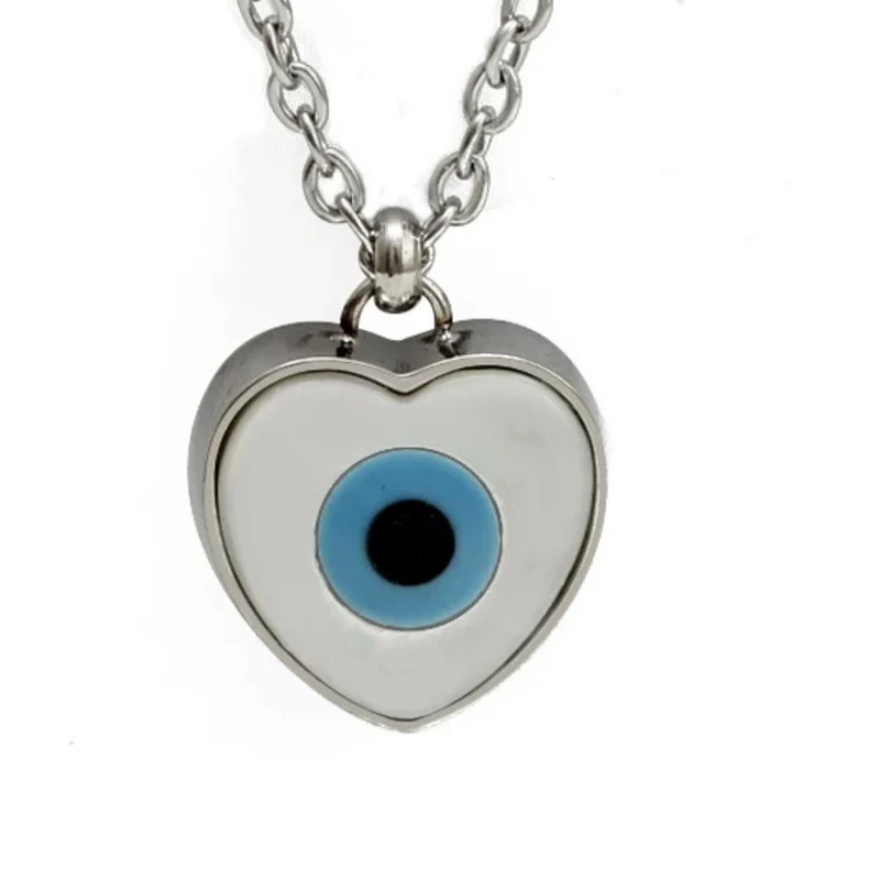 Collier Œil Protecteur Cœur Nacre