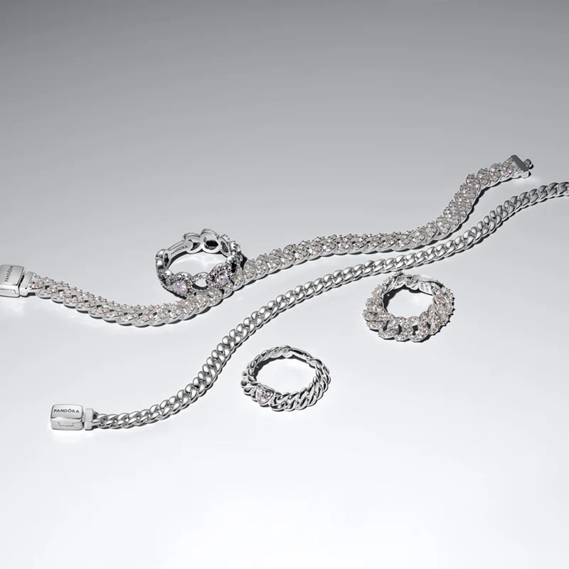 Pandora Timeless 925 Sterling Silver Cuban Link Bracelet 594367C00-18