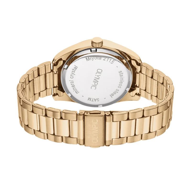 Olympic Louis Montre Pour Homme Dorée et Blanche OL75HDD001