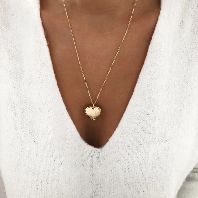 Collier "Heart" argent