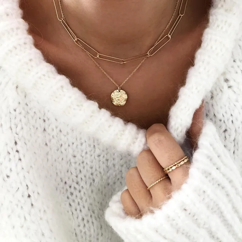 Collier "Mini Mona" plaqué or