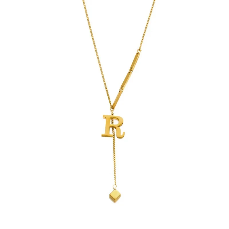 Collier en Y Lettre R