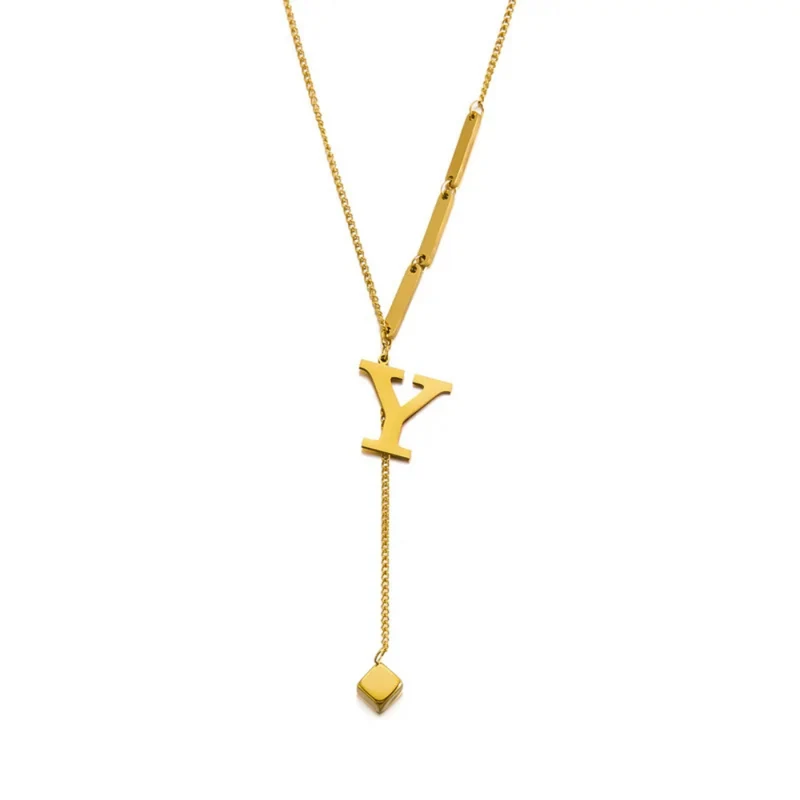 Collier en Y Lettre
