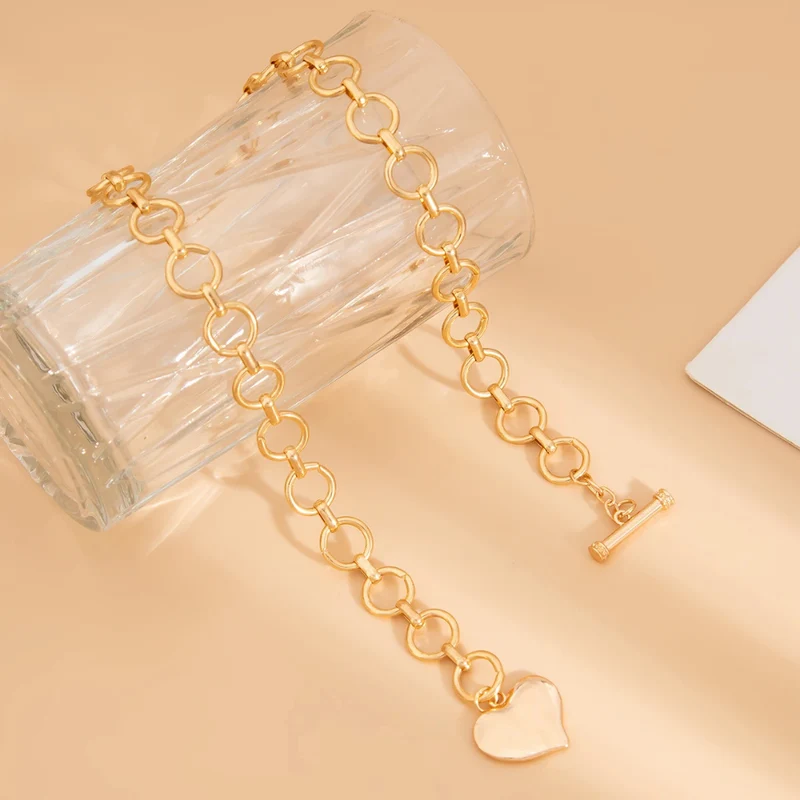 Collier Grosse Maille Cœur Femme