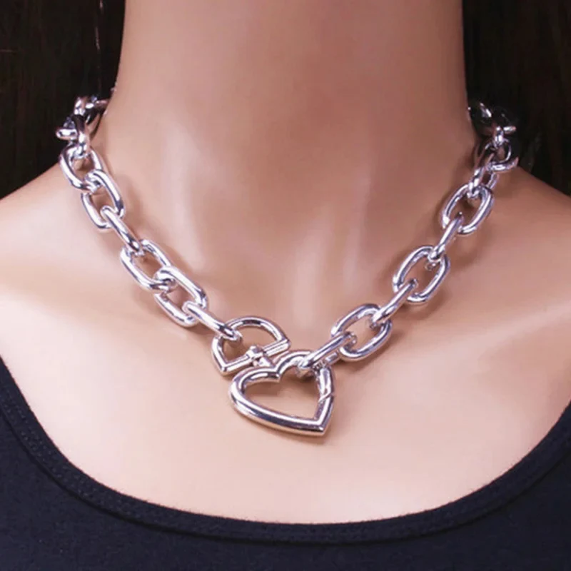 Collier Grosse Maille Tendance Cœur
