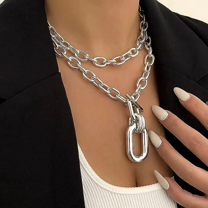 Collier Grosse Maille Double Rang Argent