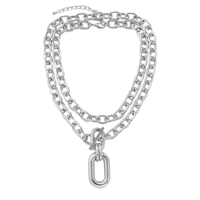 Collier Grosse Maille Double Rang Argent