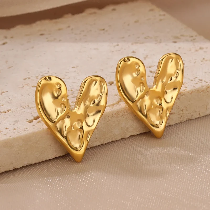 Boucles d'Oreilles Cœur Texturé