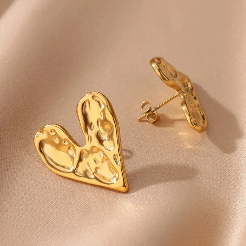Boucles d'Oreilles Cœur Texturé