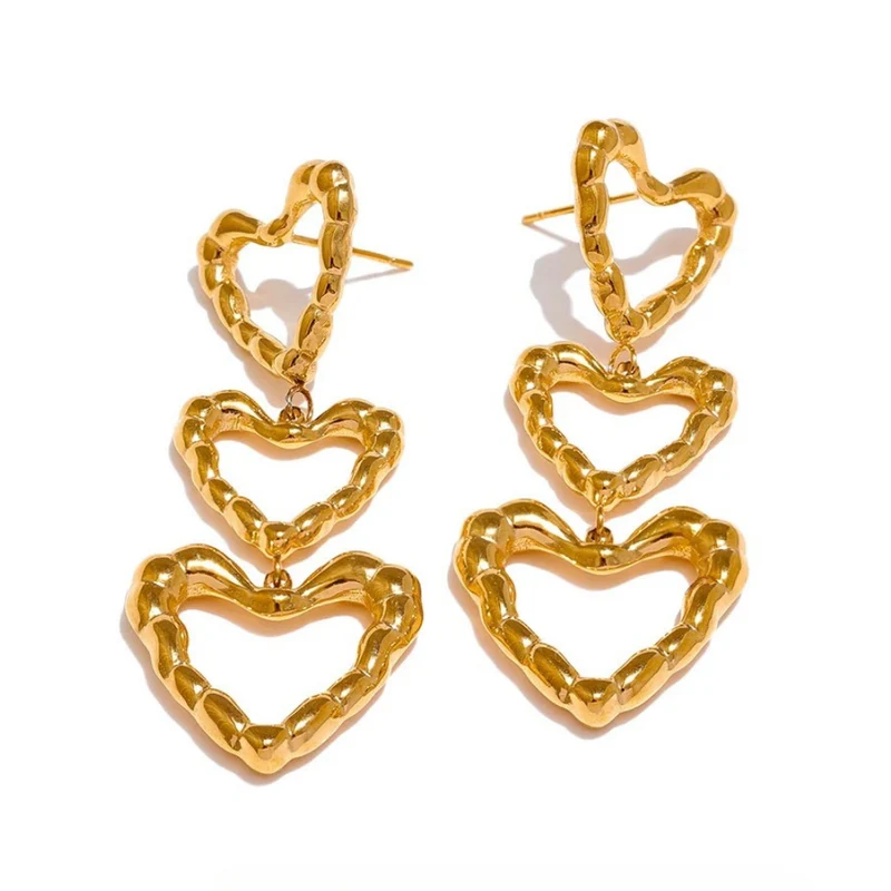 Boucles d'Oreilles Trois Cœurs