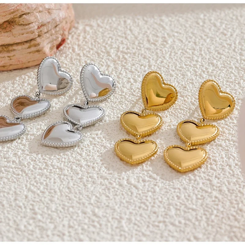 Boucles d'Oreilles Trio Cœur