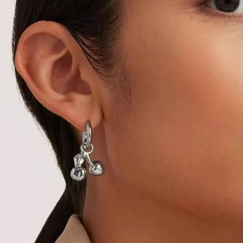 Boucles d'Oreilles Créoles Cerise