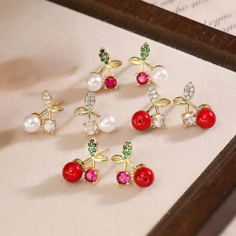 Boucles d'Oreilles Cerise Tendance