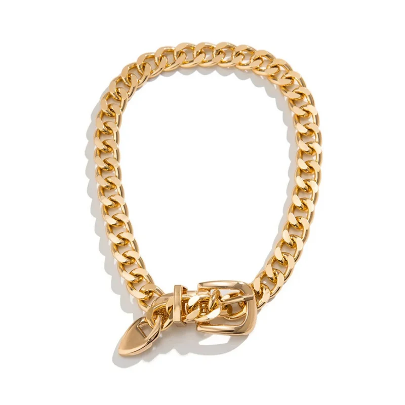 Collier Grosse Maille Boucle Or