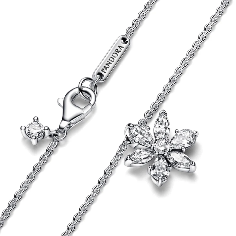 Pandora Timeless 925 Sterling Silver Sparkling Herbarium Cluster Pendant Necklace 392387C01-45