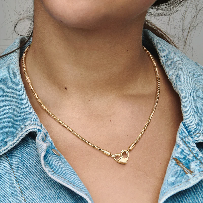 Pandora Moments Necklace 362451C00-45with14 Carat Gold Plating