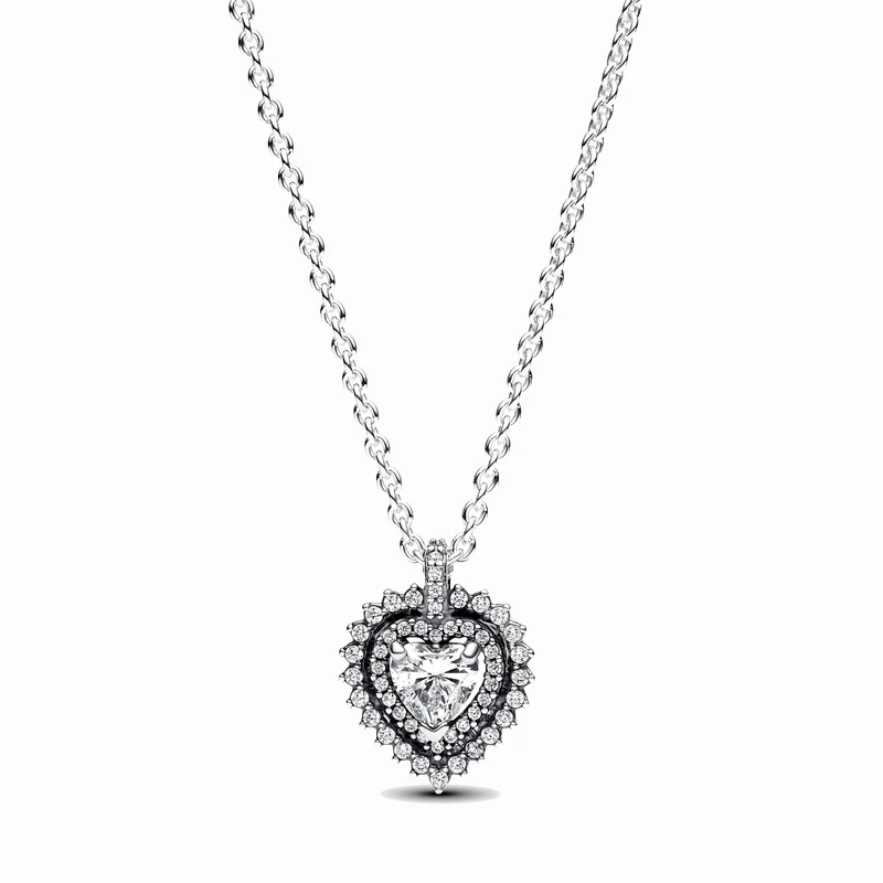Pandora Timeless 925 Sterling Silver Heart Necklace 393099C01-45