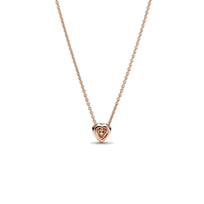 Pandora Timeless Sparkling Heart Necklacewith14 Carat RoseGold Plating 388425C01-45 (Length: 45.00 cm)