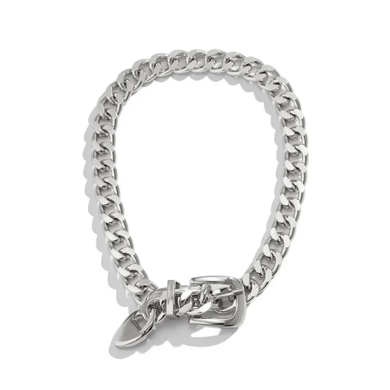 Collier Grosse Maille Boucle Argent