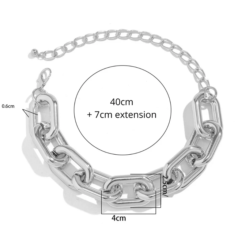 Collier Grosse Maille Argent Femme