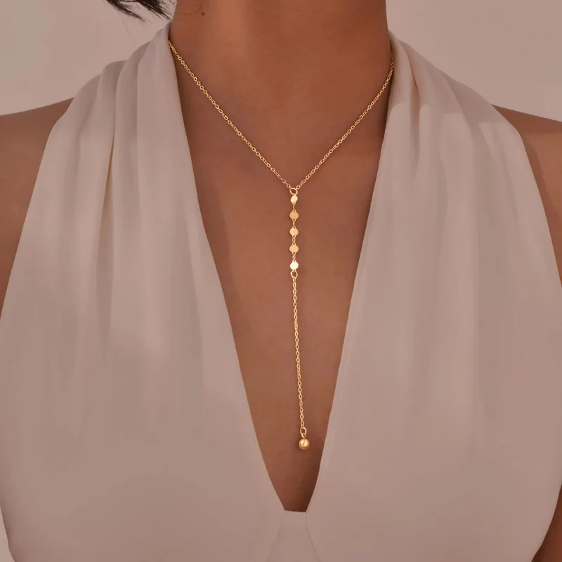 Collier en Y Doré