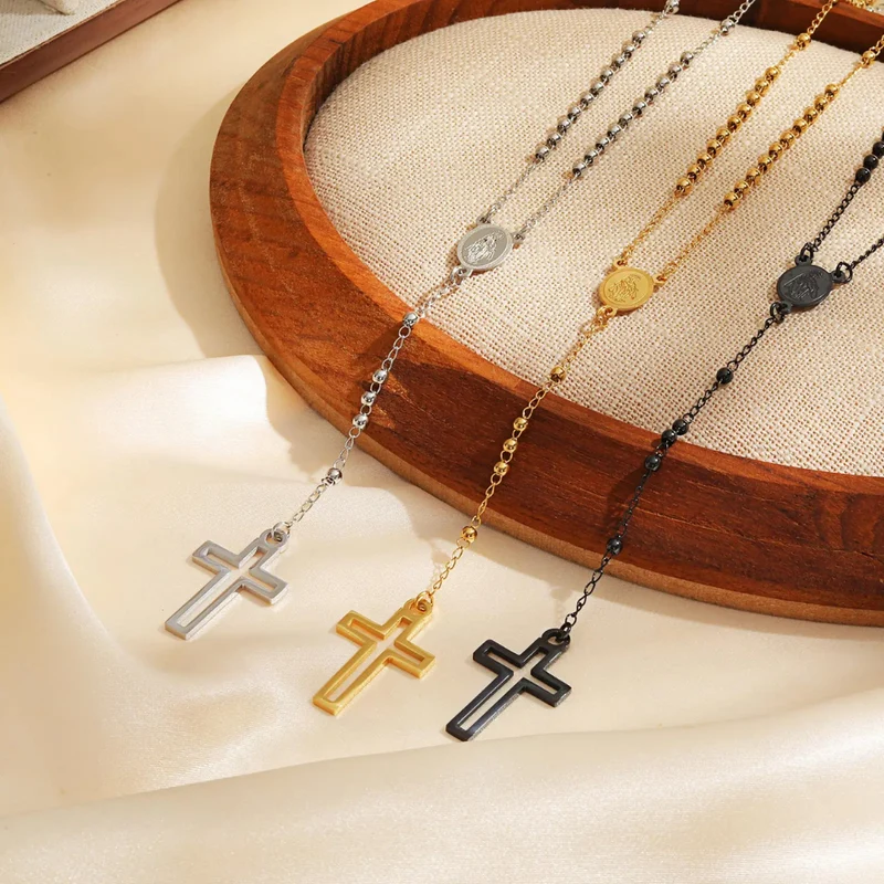 Collier en Y Croix Argent