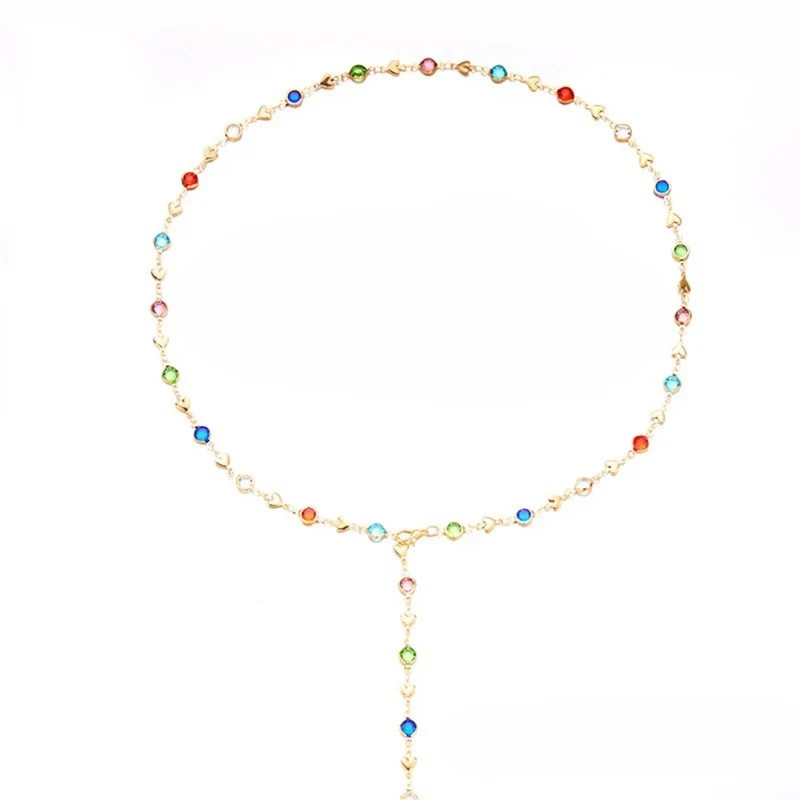 Collier en Y Strass Couleur
