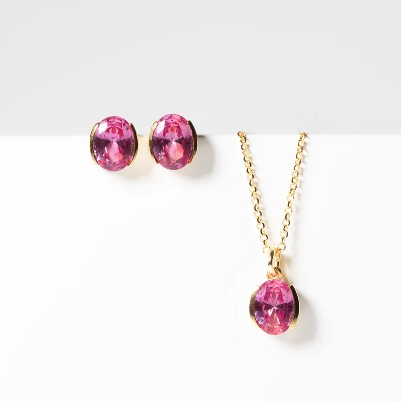 Sif Jakobs Ellisse Collier Plaqué or 14 carats SJ-N2353-PKCZ-YG