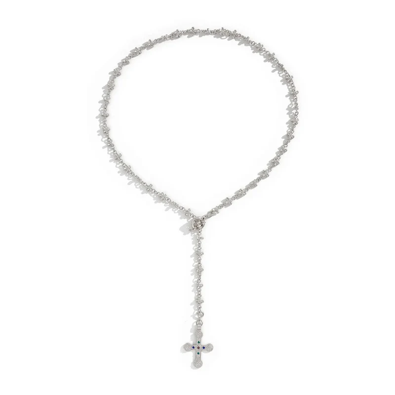 Collier en Y Croix Vintage