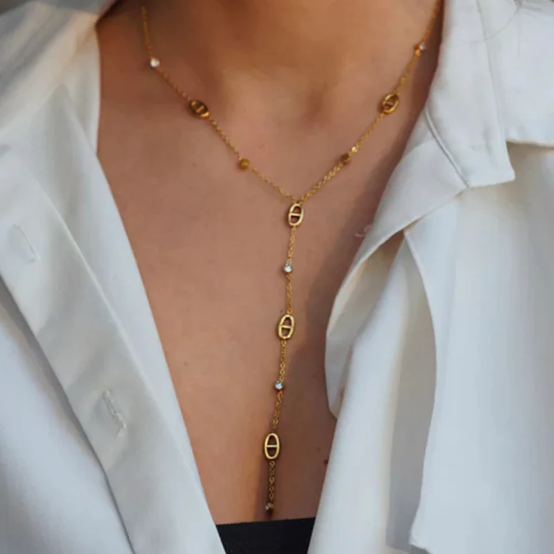 Collier en Y Ovale