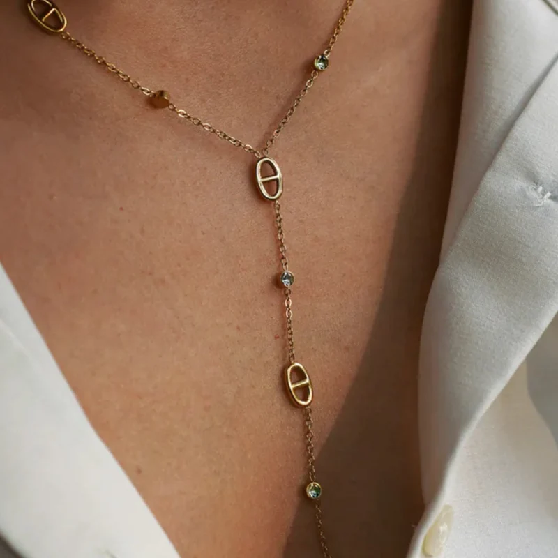 Collier en Y Ovale
