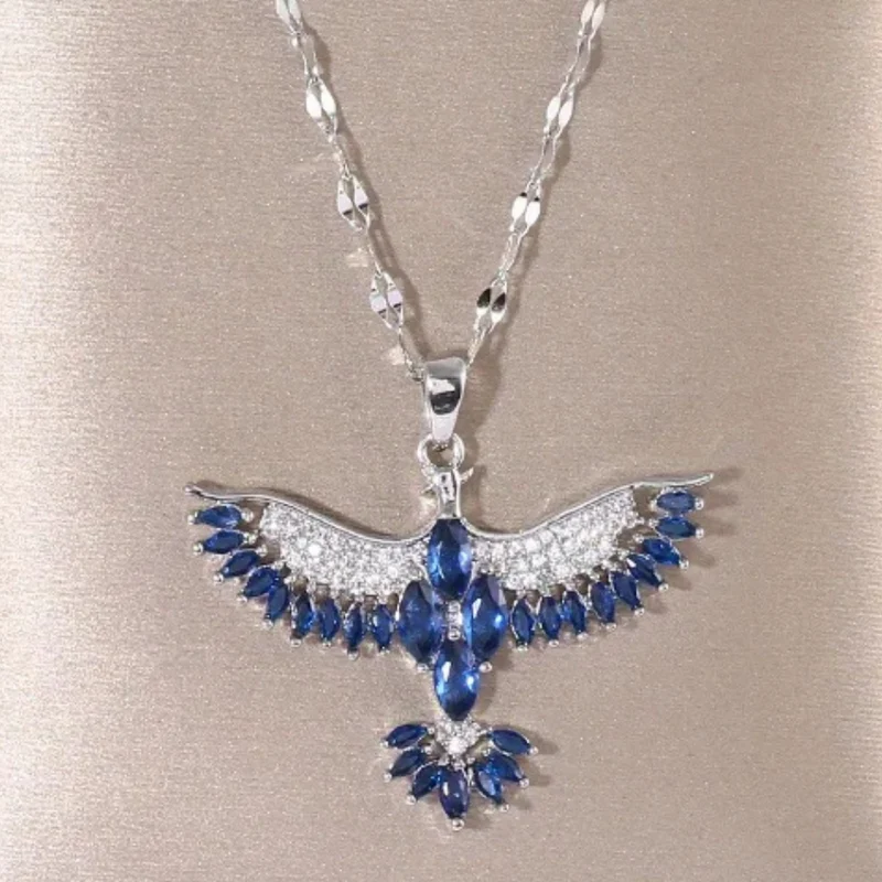 Collier Phœnix Argent Bleu