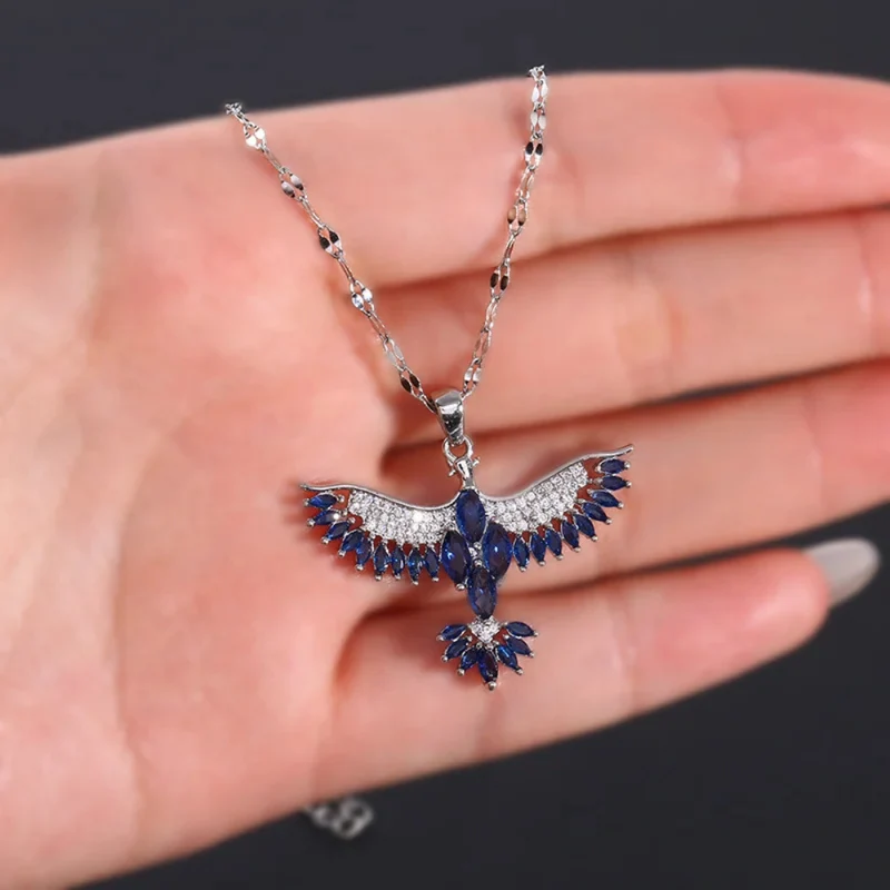 Collier Phœnix Argent Bleu