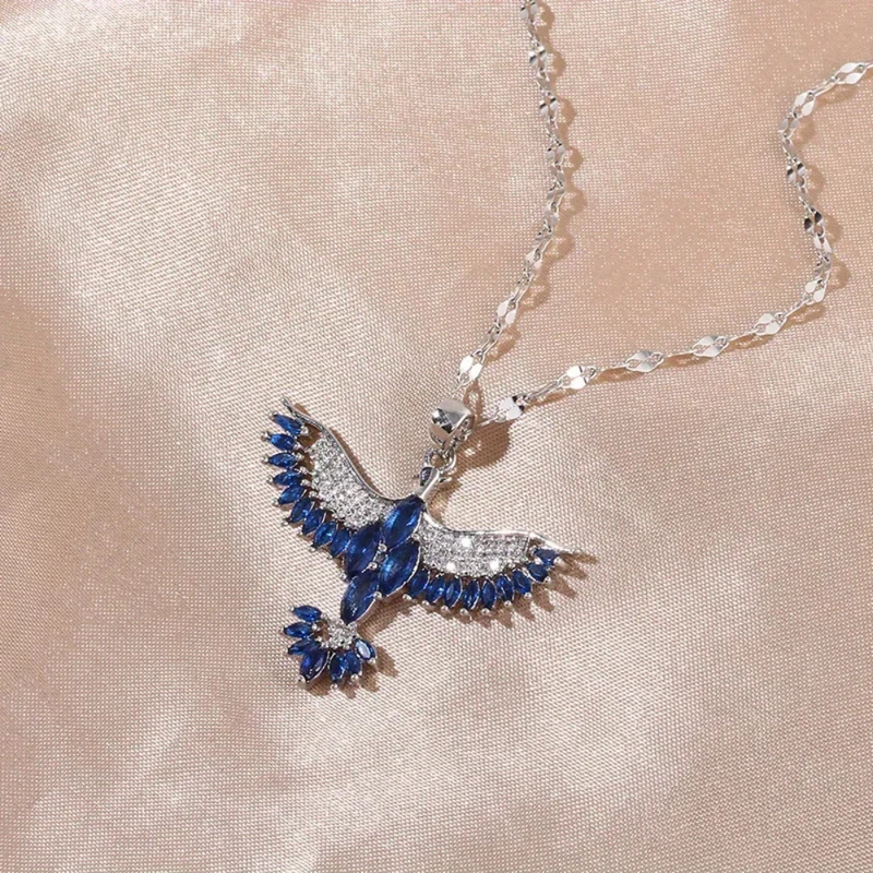 Collier Phœnix Argent Bleu