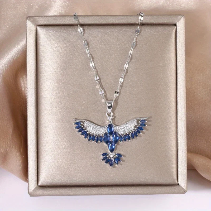 Collier Phœnix Argent Bleu