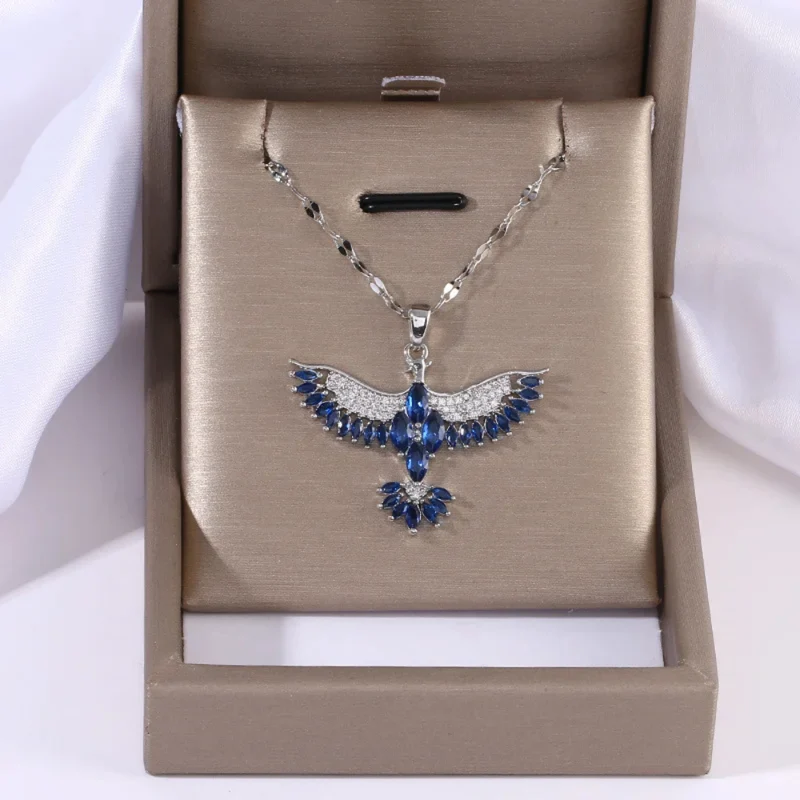 Collier Phœnix Argent Bleu