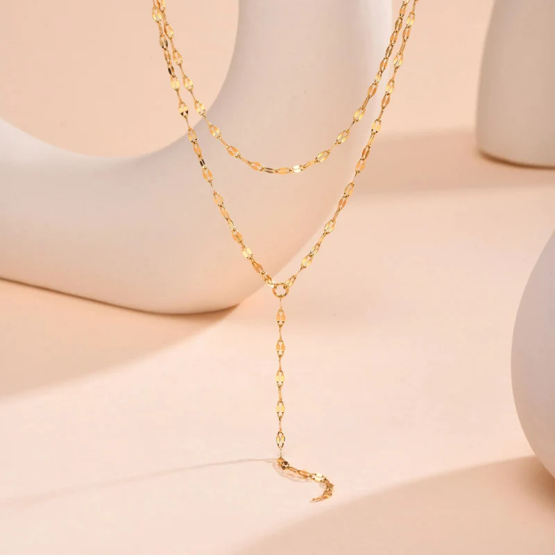 Collier en Y Double Chaîne
