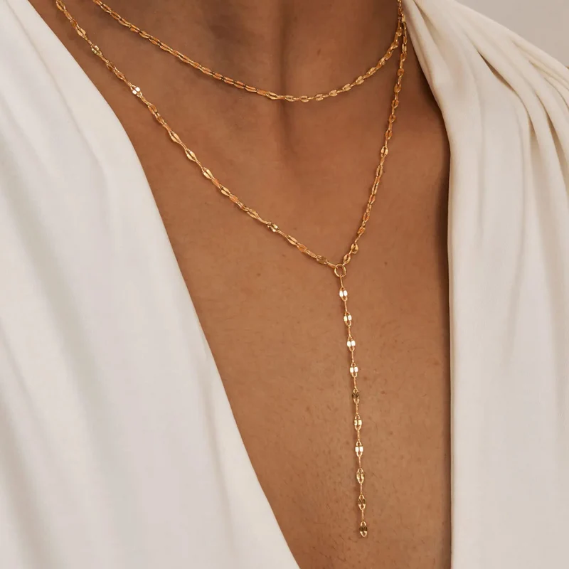Collier en Y Double Chaîne
