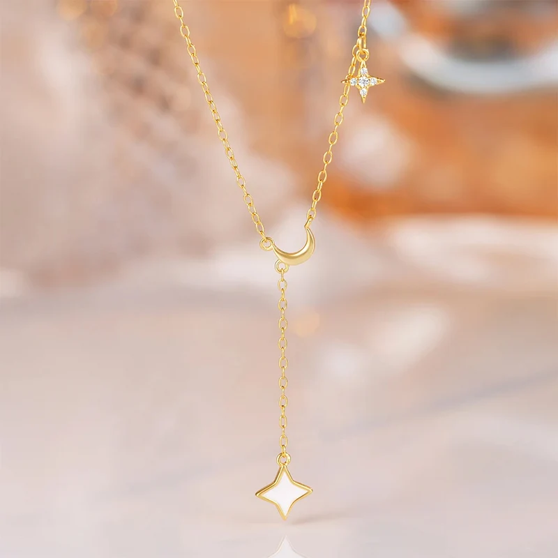 Collier en Y Étoile et Lune