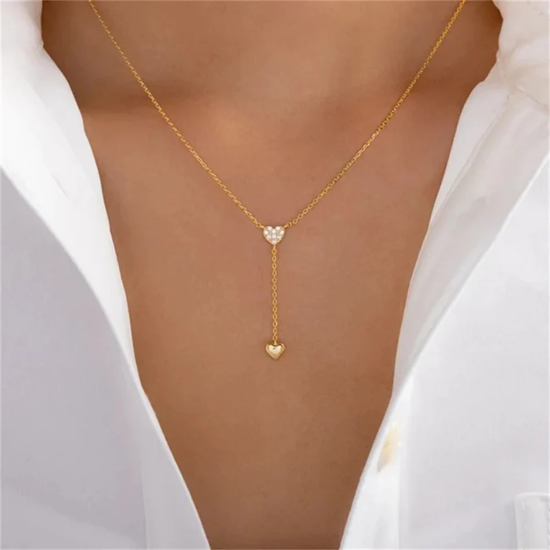Collier en Y Cœur Strass